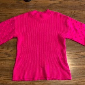 SOLF ❤️Cece Pink size Medium Cotton Sweater Ballon Sleeved